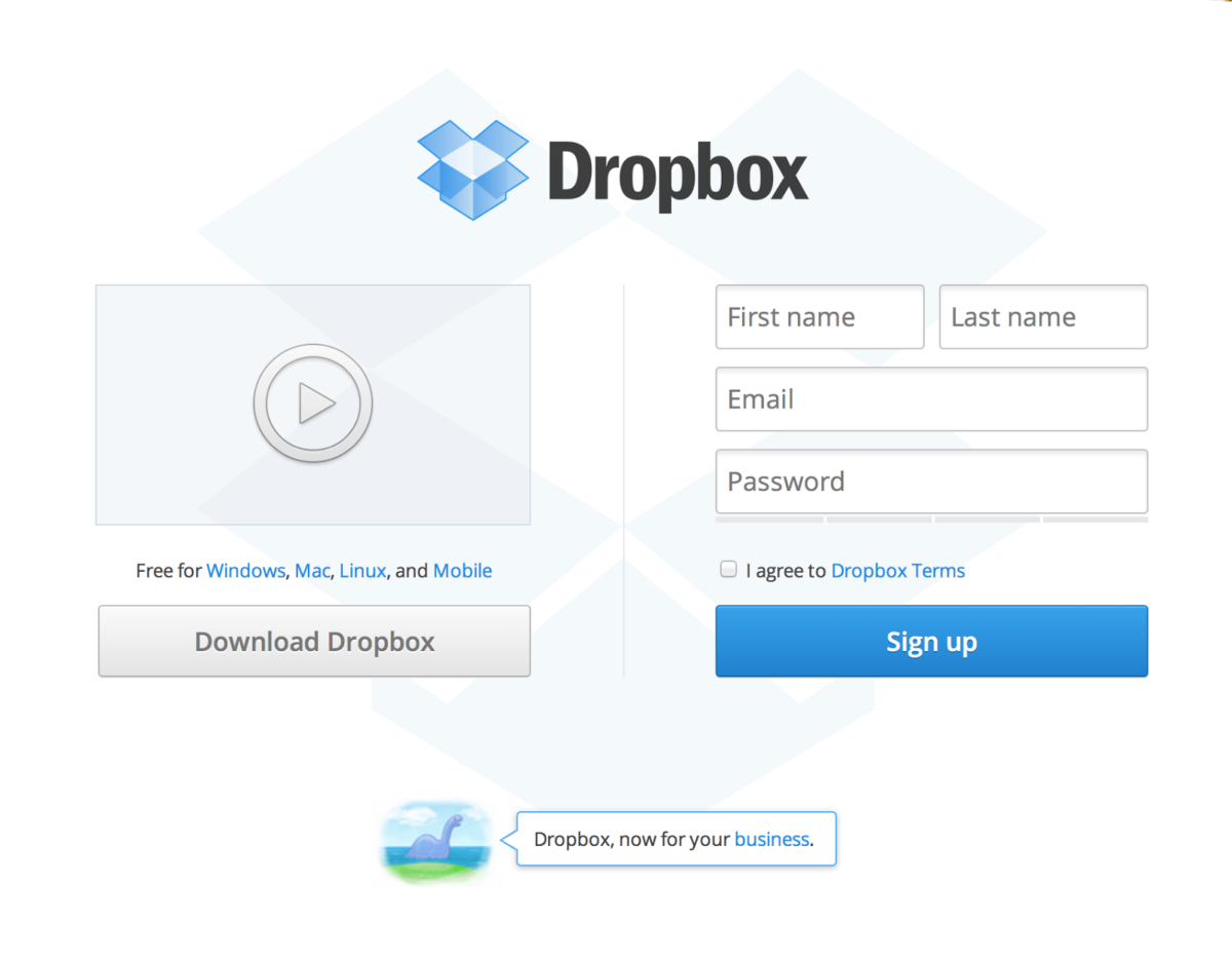 site Web, е-commеrcе, Dropbox